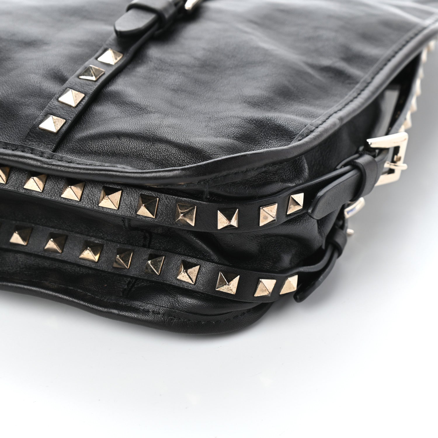 Valentino Garavani Vitello Rockstud Shopper Tote Black 9 of 9