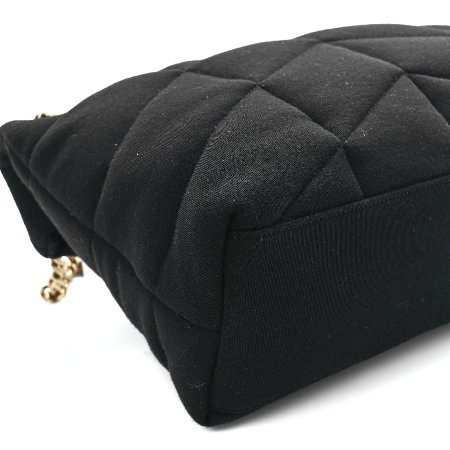 Wool Jersey Quilted Medium Loulou Puffer Monogram Chain Black