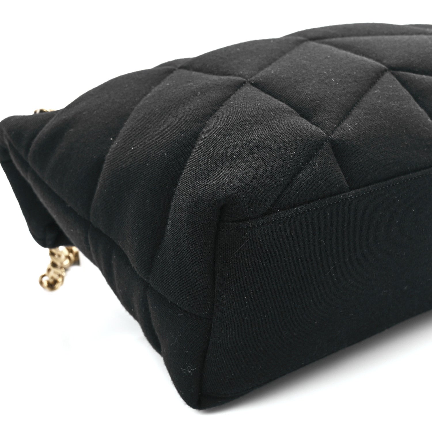 Saint Laurent Wool Jersey Quilted Medium Loulou Puffer Monogram Chain Black 10 of 11