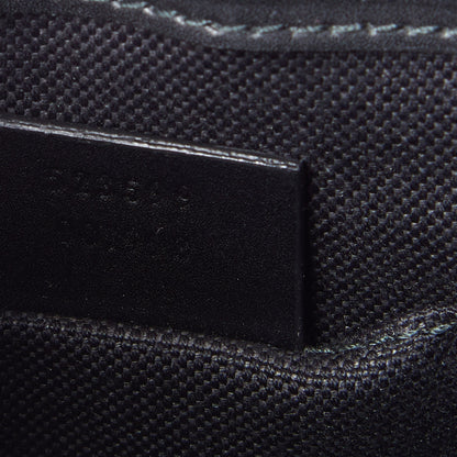 Gucci GG Supreme Monogram Web Small Flat Messenger Bag Black Grey 9 of 10