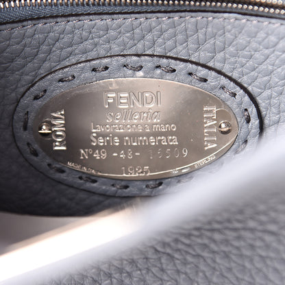 Fendi Calfskin Romano Elaphe Lace Up Selleria Mini Peekaboo Iconic Satchel Light Blue 6 of 9