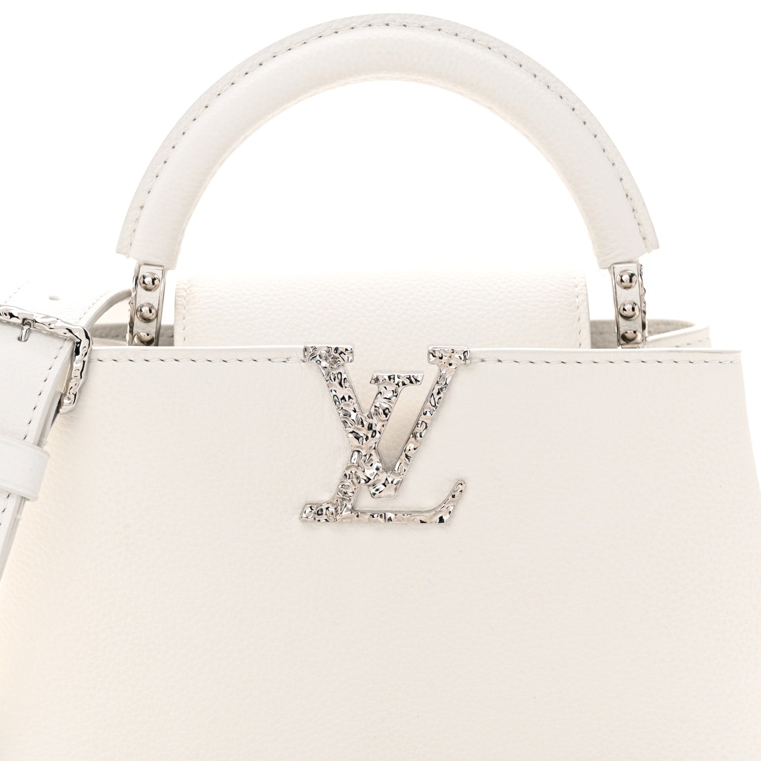 Louis Vuitton Taurillon Capucines East West Mini Optical White