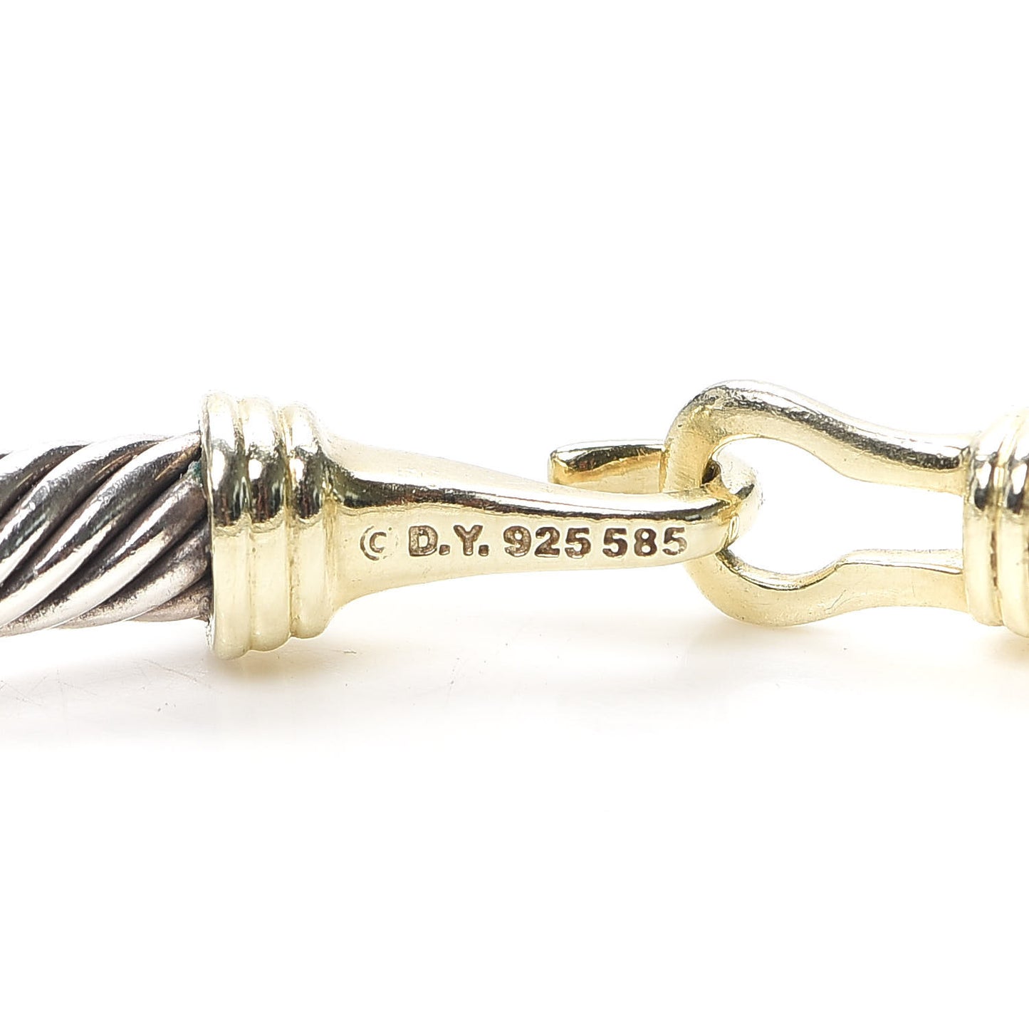 Sterling Silver 14K Yellow Gold 5mm Cable Classic Buckle Bracelet