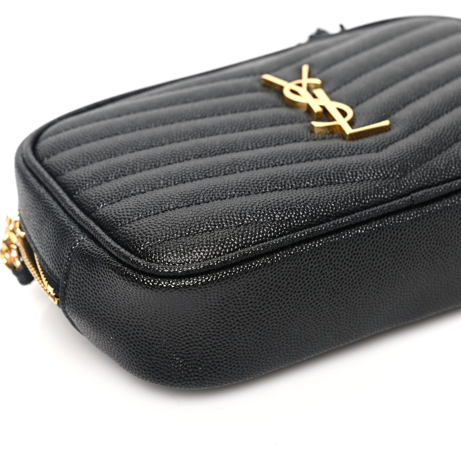 Saint Laurent Grain De Poudre Matelasse Monogram Mini Lou Camera Bag Black 8 of 9