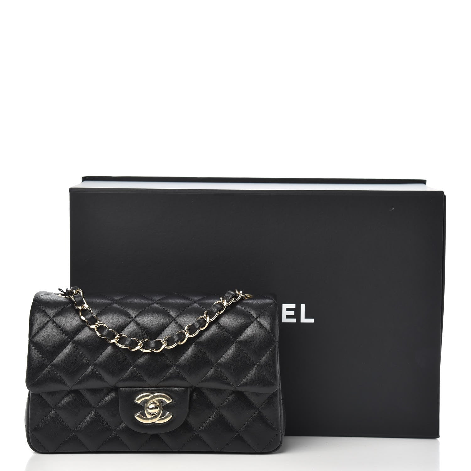 Chanel Lambskin Quilted Mini Rectangular Flap Black 10 of 10