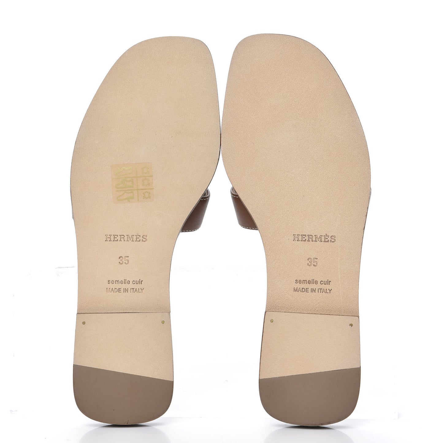 Box Calfskin Oran Sandals 35 Gold