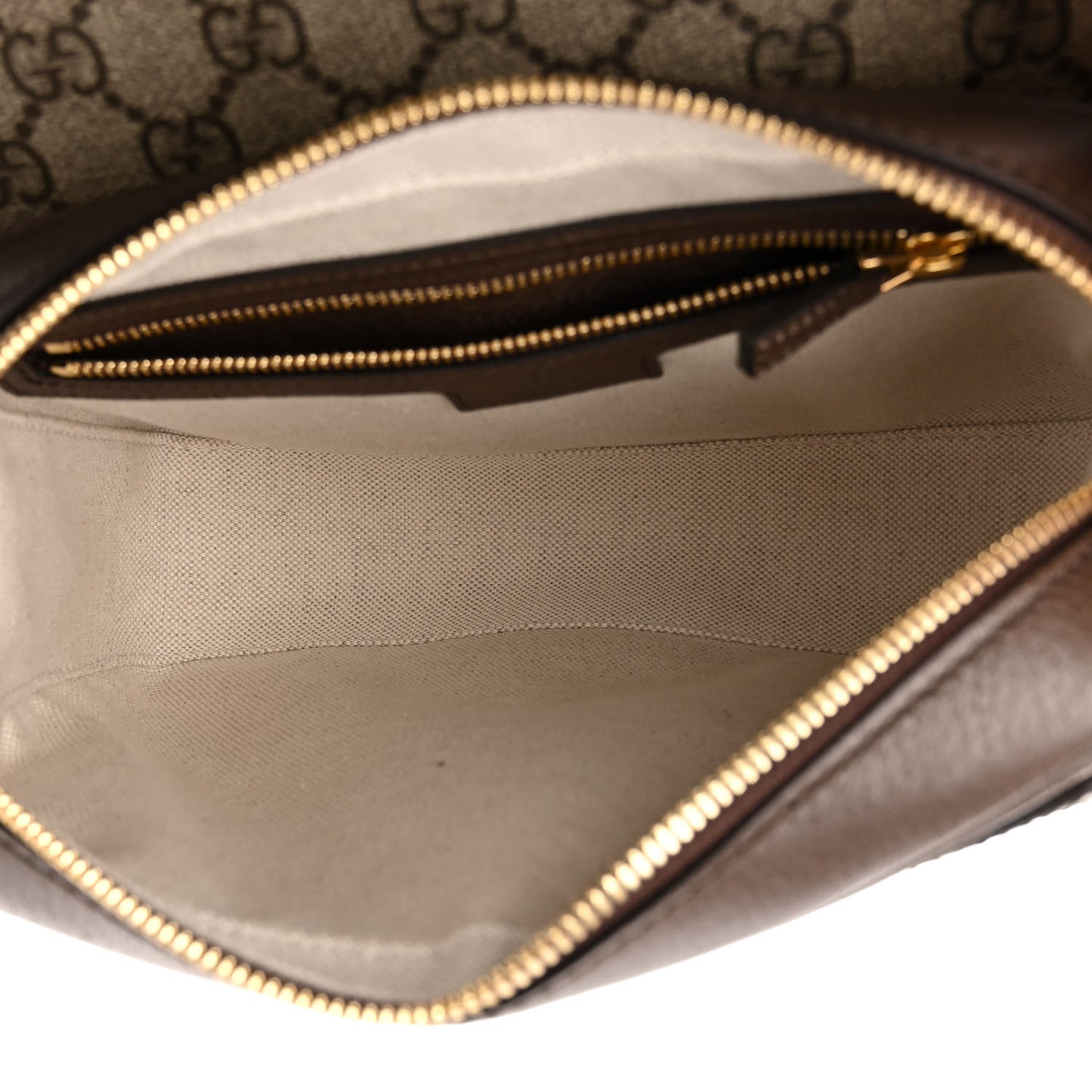 GG Supreme Monogram Textured Dollar Calfskin Web Studded Mini Ophidia Flap Shoulder Bag Beige Ebony New Acero