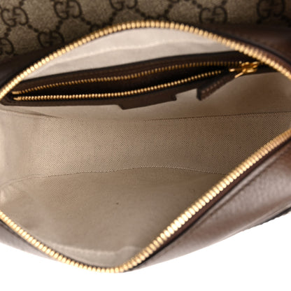 Gucci GG Supreme Monogram Textured Dollar Calfskin Web Studded Mini Ophidia Flap Shoulder Bag Beige Ebony New Acero 5 of 9