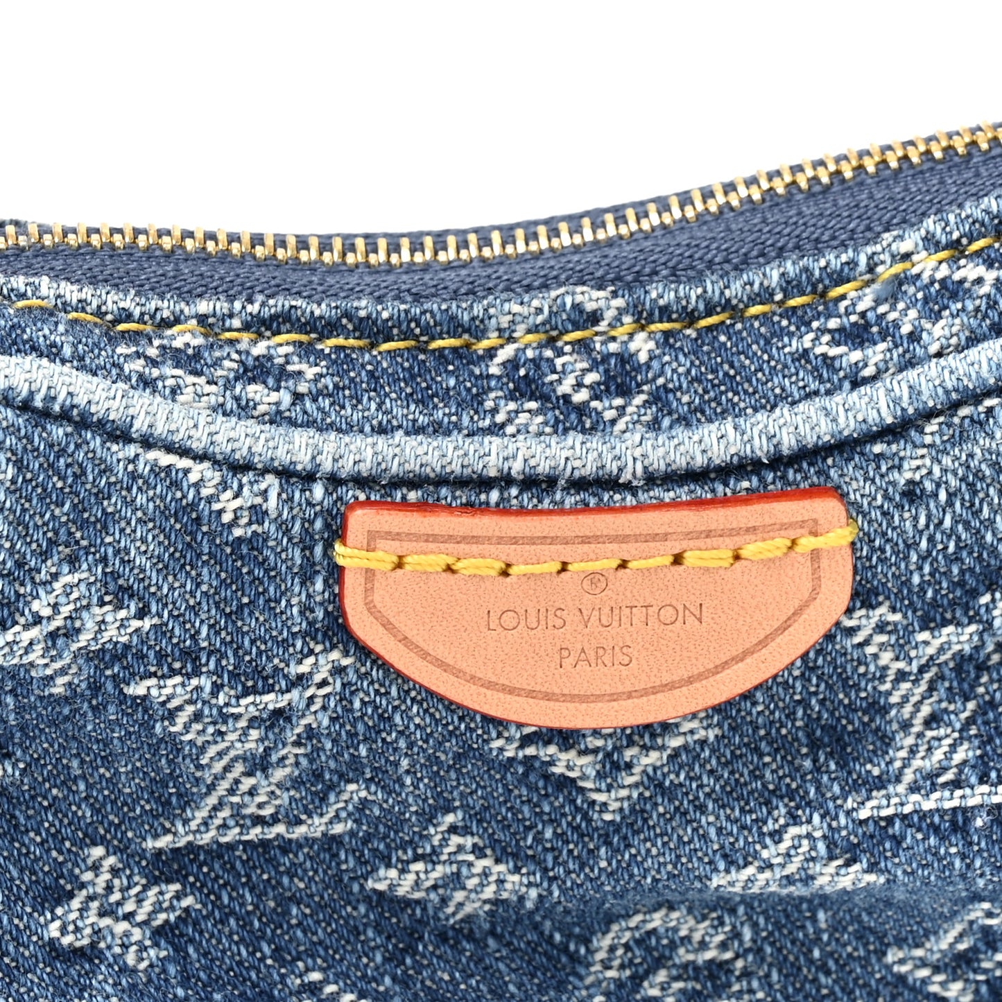 Monogram Denim Croissant Pochette Blue Blue