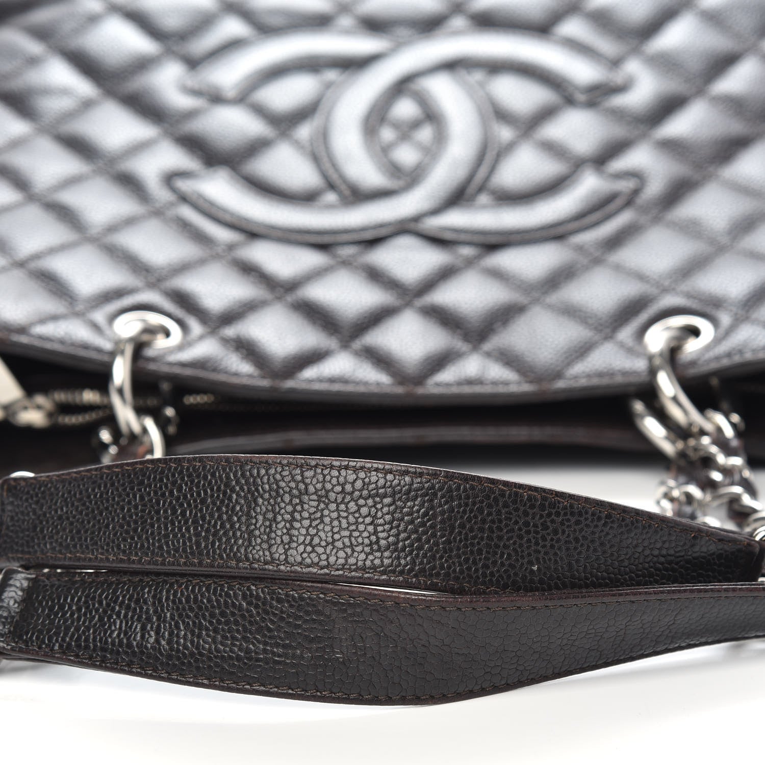 Chanel Caviar Quilted Grand Shopping Tote GST Dark Brown 12 of 15
