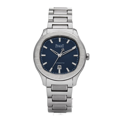 Piaget Stainless Steel Diamond 36mm Polo Date Automatic Watch Blue 1 of 5