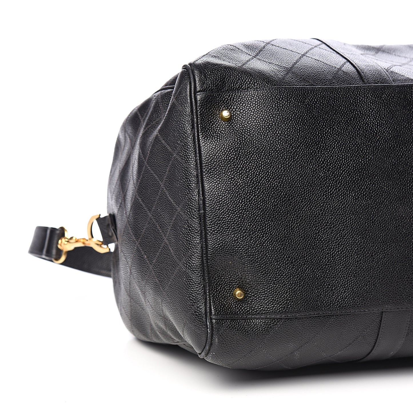 Calfskin Stitched Duffel Bag Black
