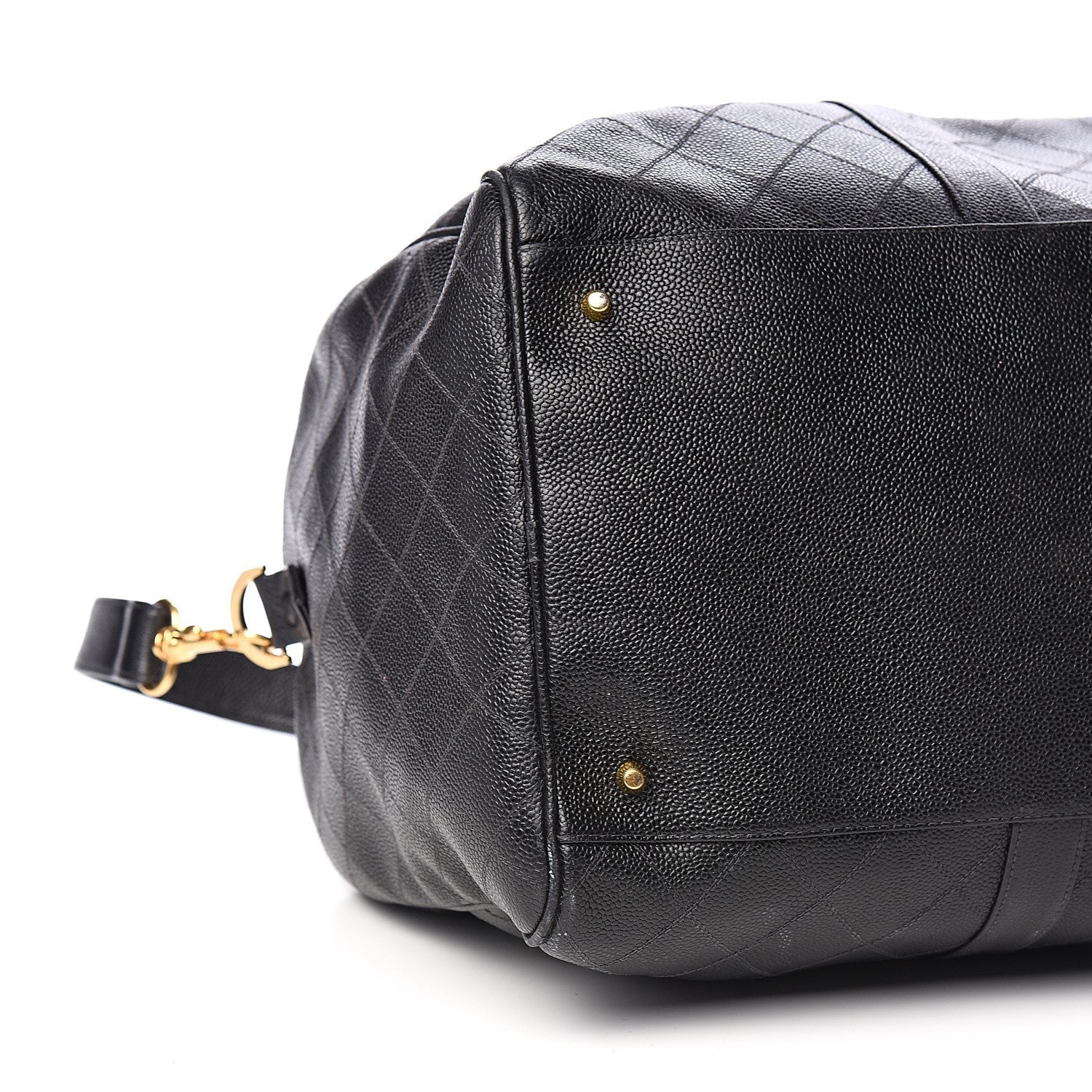 Chanel Calfskin Stitched Duffel Bag Black 7 of 10
