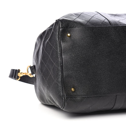 Chanel Calfskin Stitched Duffel Bag Black 7 of 10