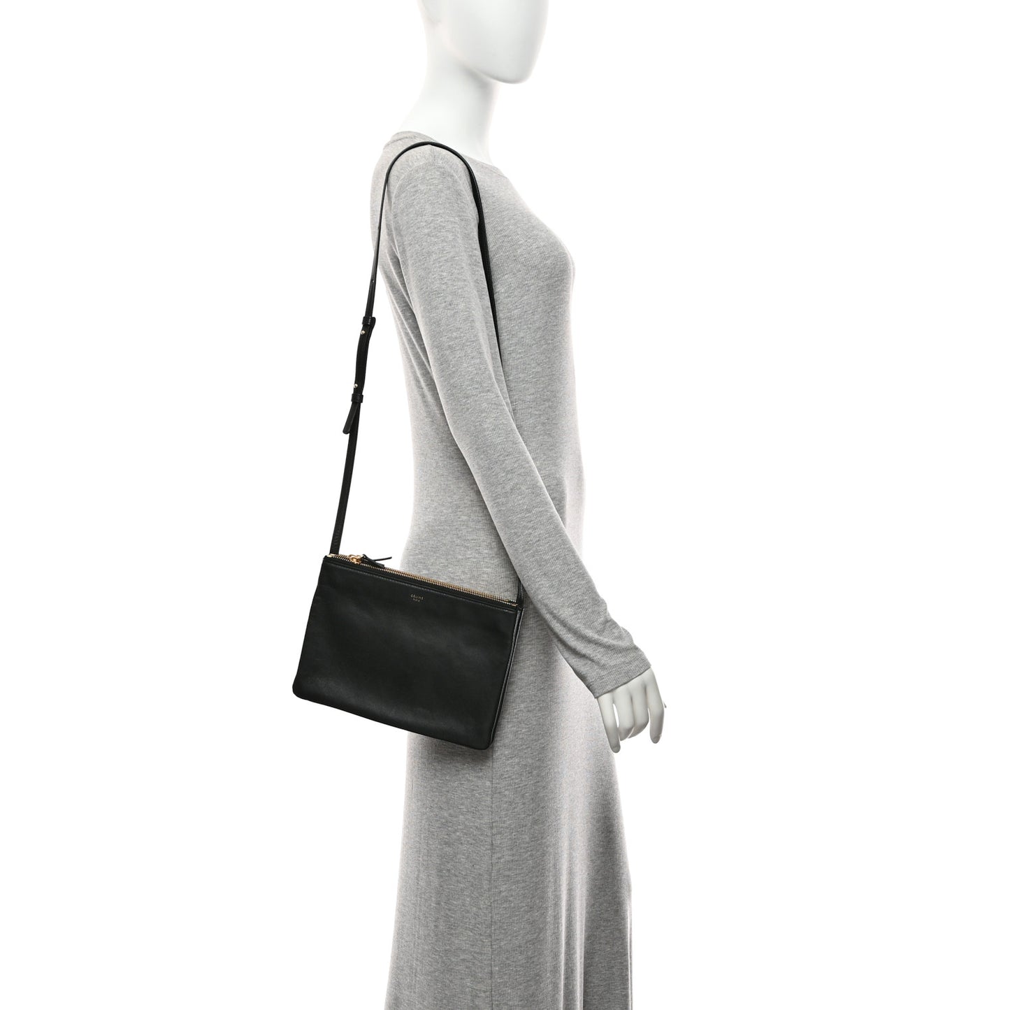 Liege Calfskin Large Trio Crossbody Bag Black