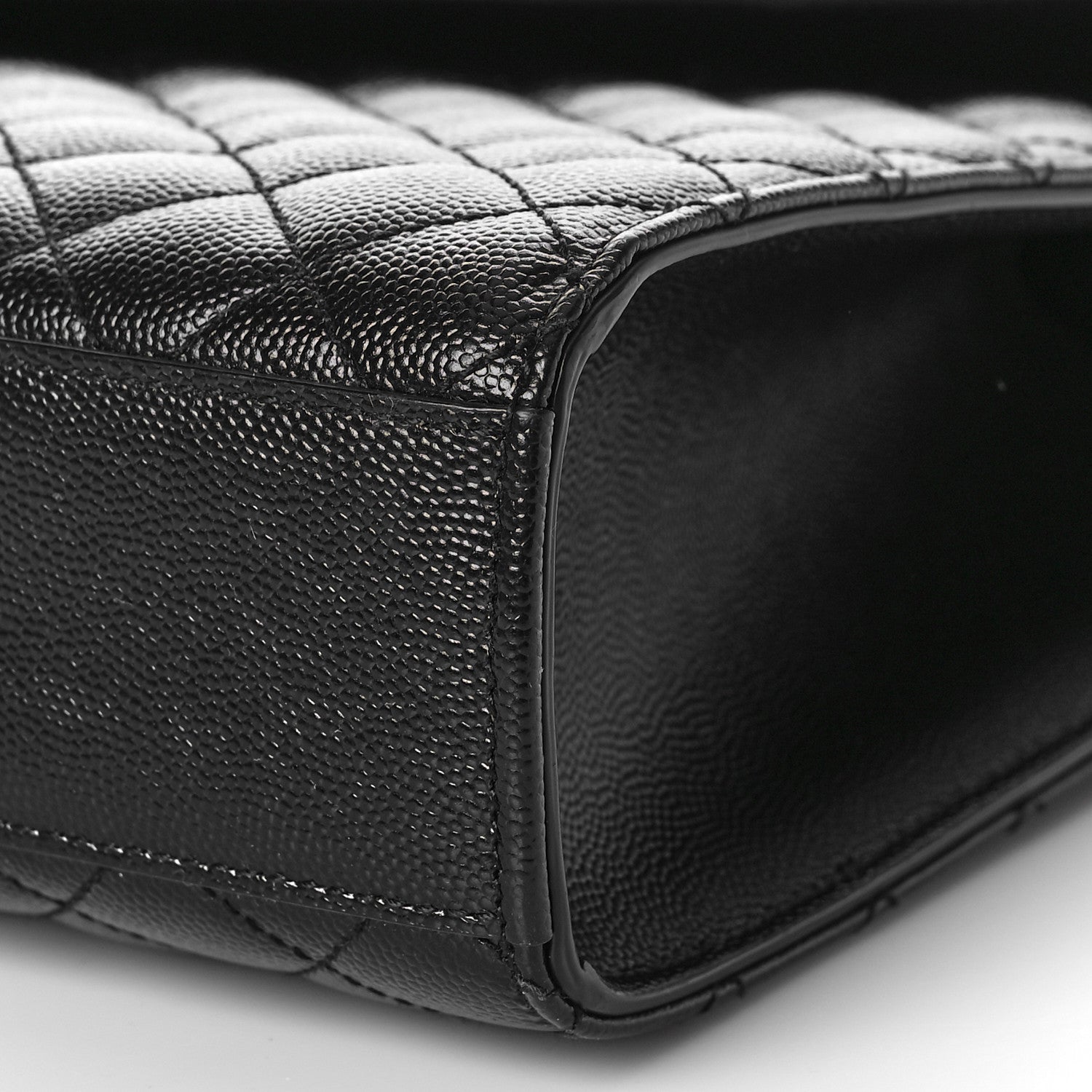 Saint Laurent Grain De Poudre Textured Mixed Matelasse Large Triquilt Monogram Satchel Black 9 of 9
