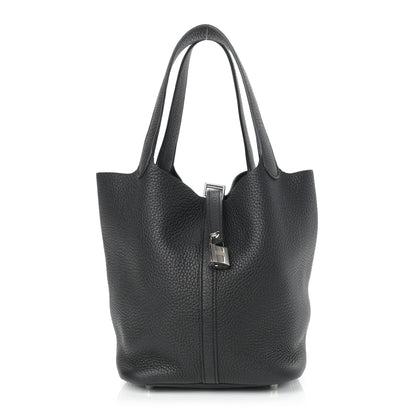 Hermes Taurillon Clemence Picotin Lock 22 MM Black 1 of 9