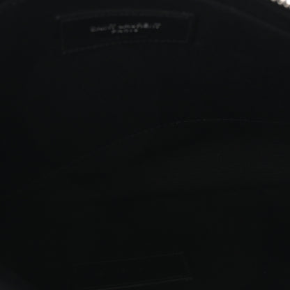 Saint Laurent Raffia Calfskin Rive Gauche Zipped Pouch Naturale Black 5 of 7