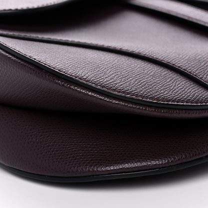 Christian Dior Grained Calfskin Saddle Bag Burgundy 8 of 9