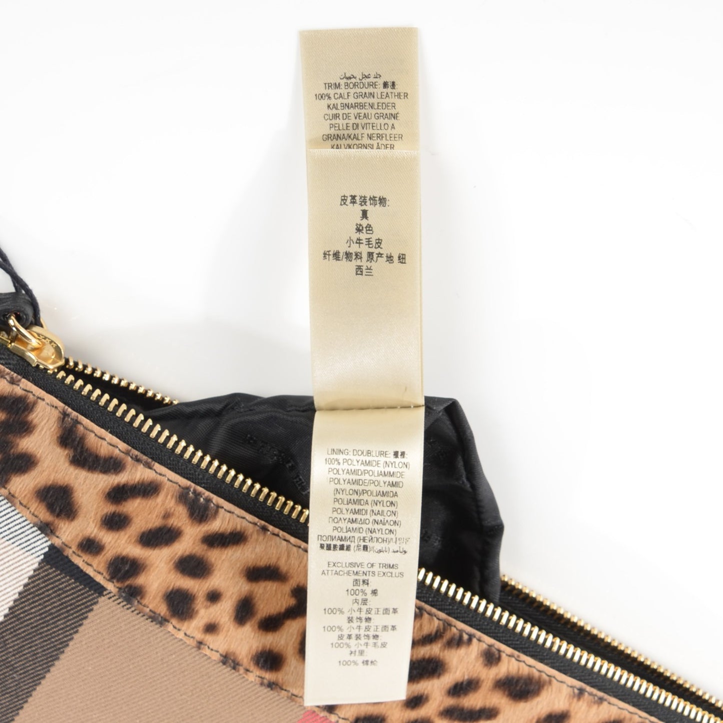 House Check Calf Hair Leopard Print Peyton Crossbody Clutch Bag