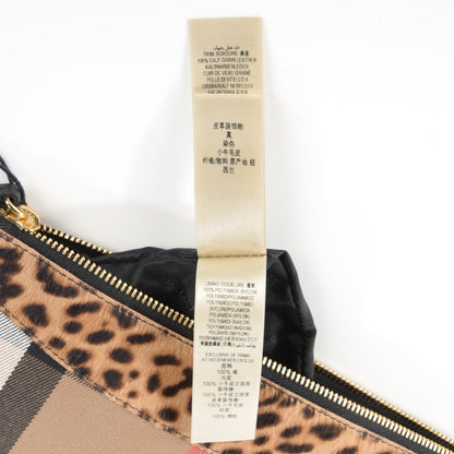 Burberry House Check Calf Hair Leopard Print Peyton Crossbody Clutch Bag 5 of 13
