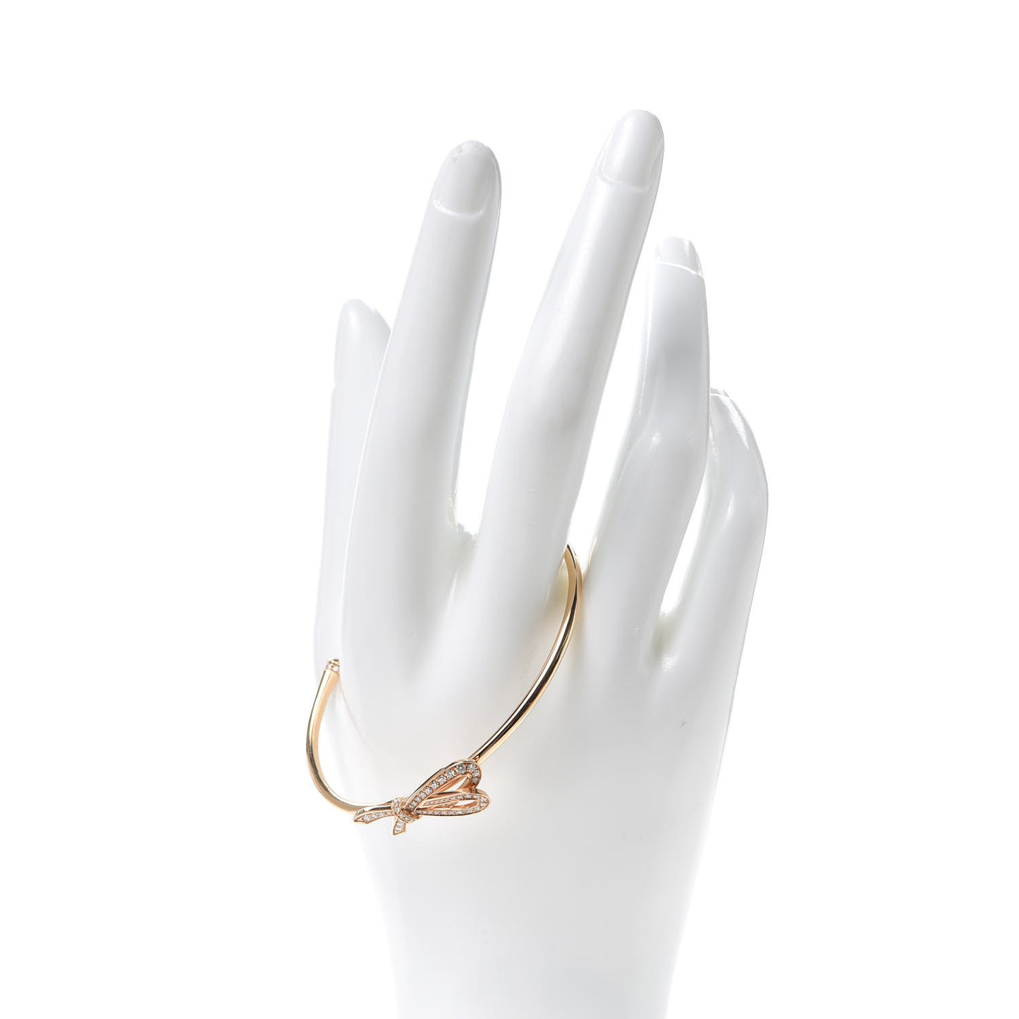 18K Rose Gold Diamond Bow Cuff Bracelet