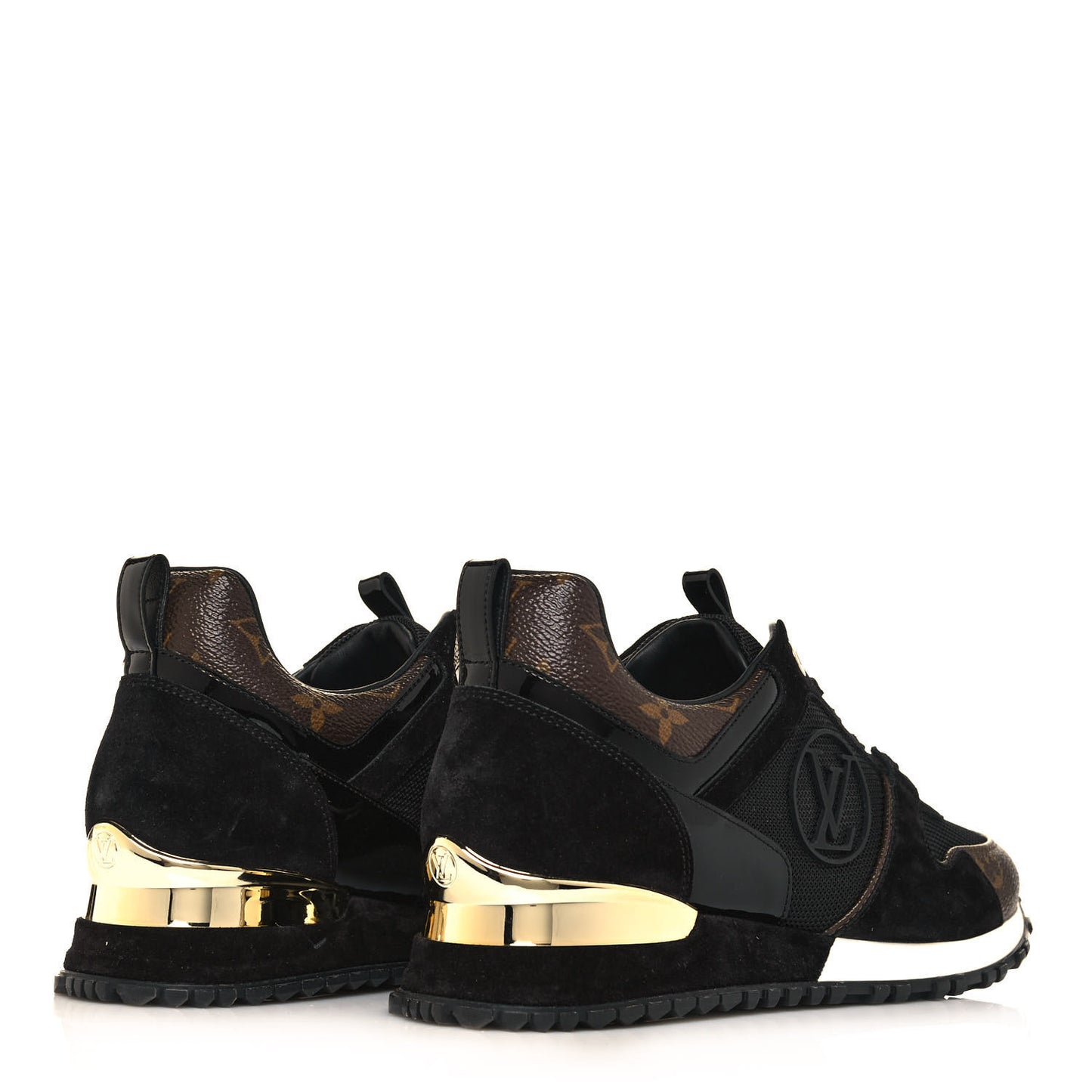 Suede Monogram Run Away Sneakers 38 Black
