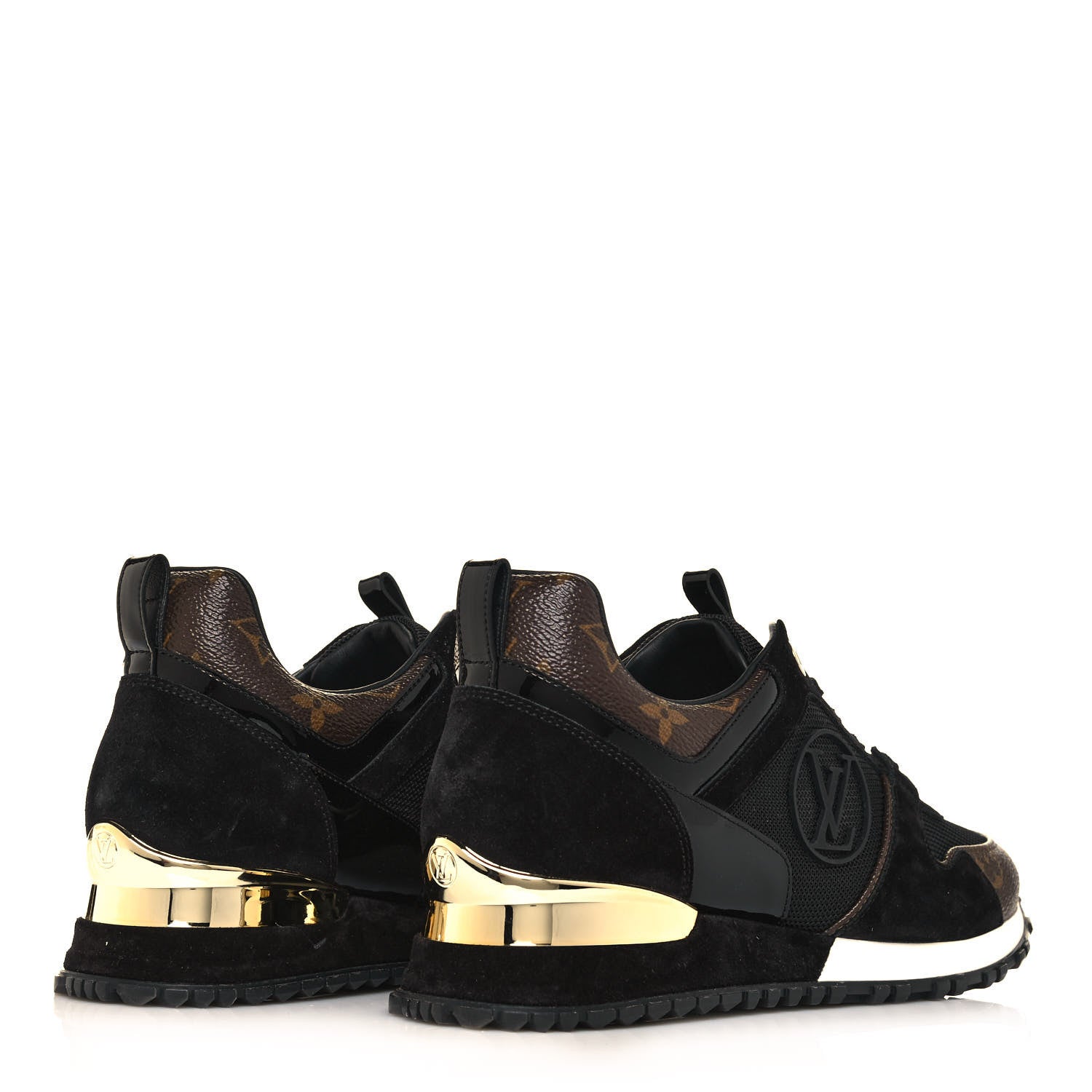 Louis Vuitton Suede Monogram Run Away Sneakers 38 Black 4 of 8