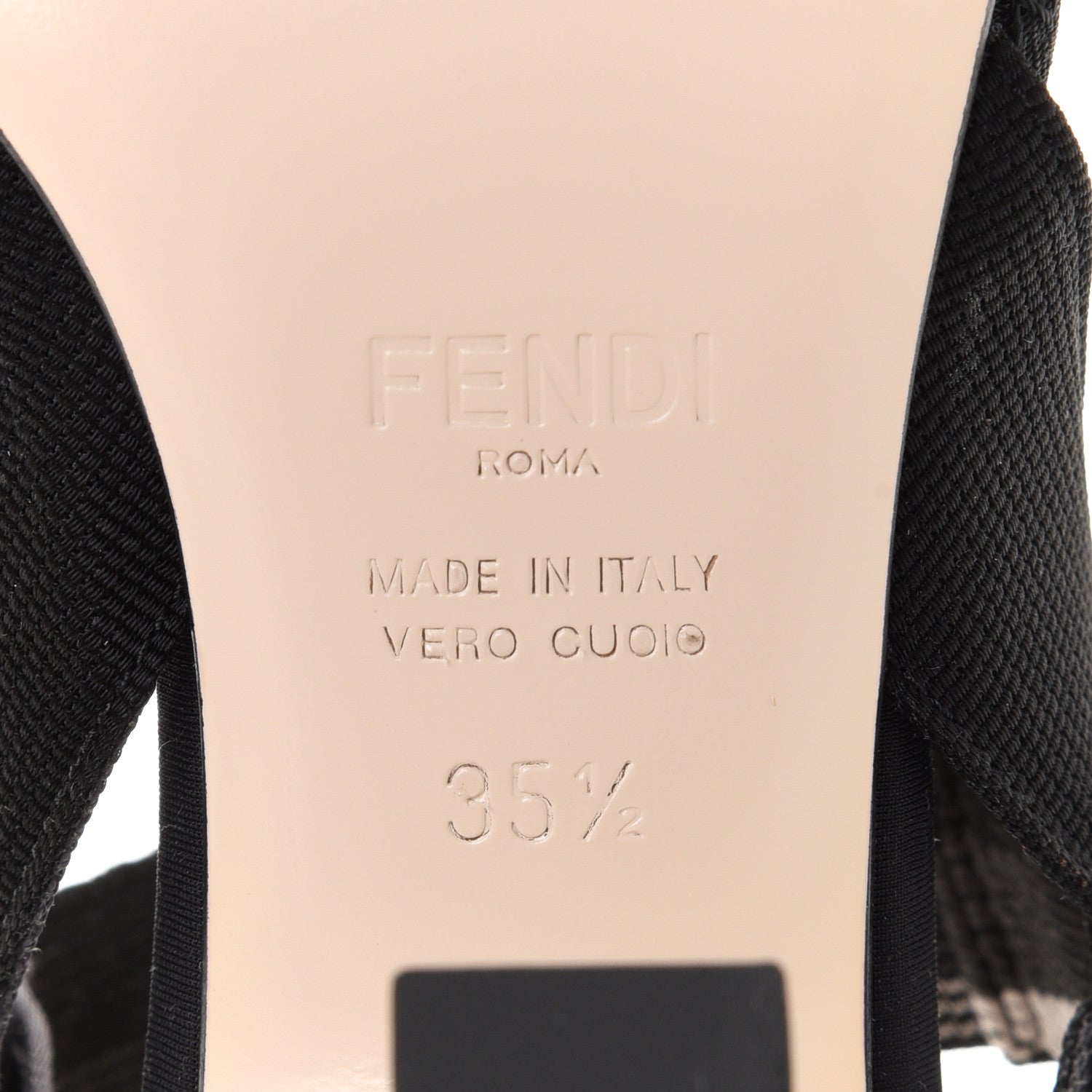 Fendi Technical Mesh Colibri 85mm Slingback Pumps 35.5 Black Asfalto 7 of 8