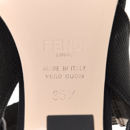 Fendi Technical Mesh Colibri 85mm Slingback Pumps 35.5 Black Asfalto 7 of 8