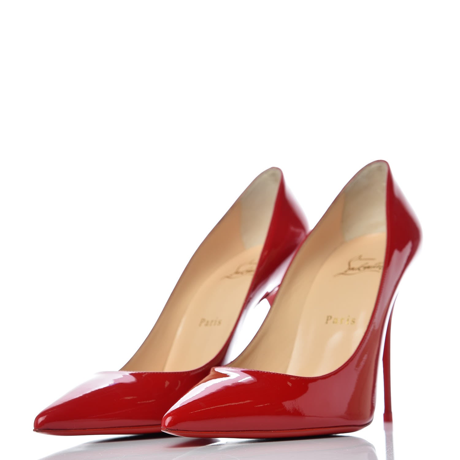 Christian Louboutin Patent Decollete 554 100 Pumps 40.5 Loubi Red 3 of 9