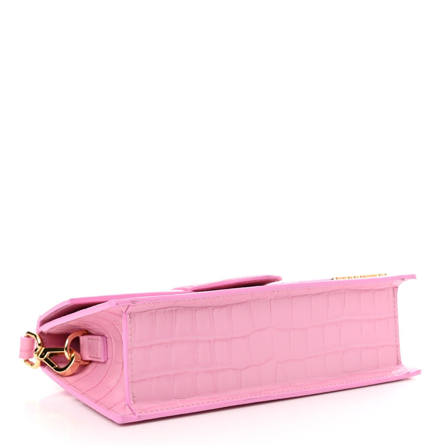 Jacquemus Calfskin Crocodile Embossed Le Grand Bambino Pink 4 of 10
