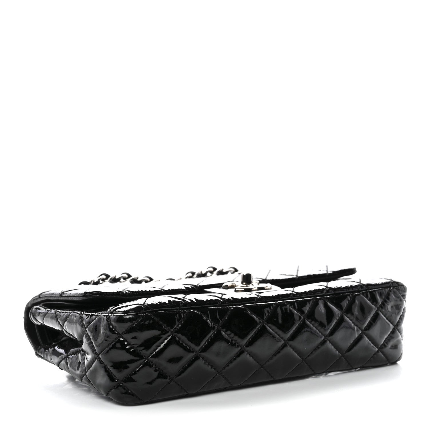 Chanel Patent Quilted Medium Double Flap Black 4 of 13