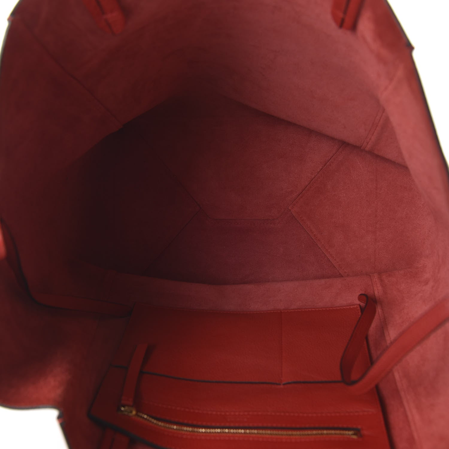 Celine Grained Calfskin Medium Horizontal Cabas Phantom Coquelicot 5 of 10