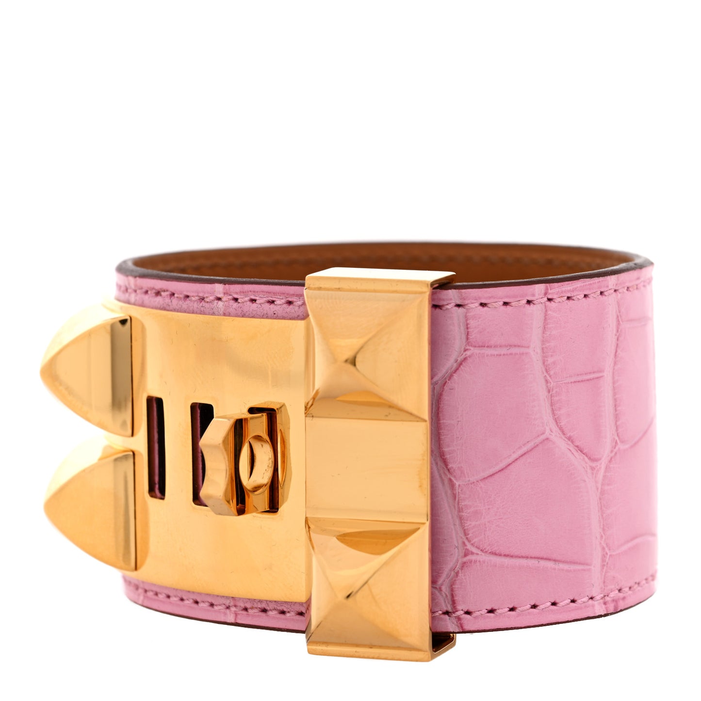 Matte Alligator Collier De Chien CDC Bracelet T2  5P Pink