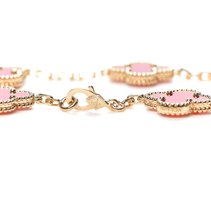 Van Cleef & Arpels 18K Yellow Gold Carnelian 5 Motifs Vintage Alhambra Bracelet 4 of 7