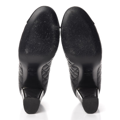 Chanel Lambskin Grosgrain Quilted Cap Toe CC Pumps 39 Black 7 of 15