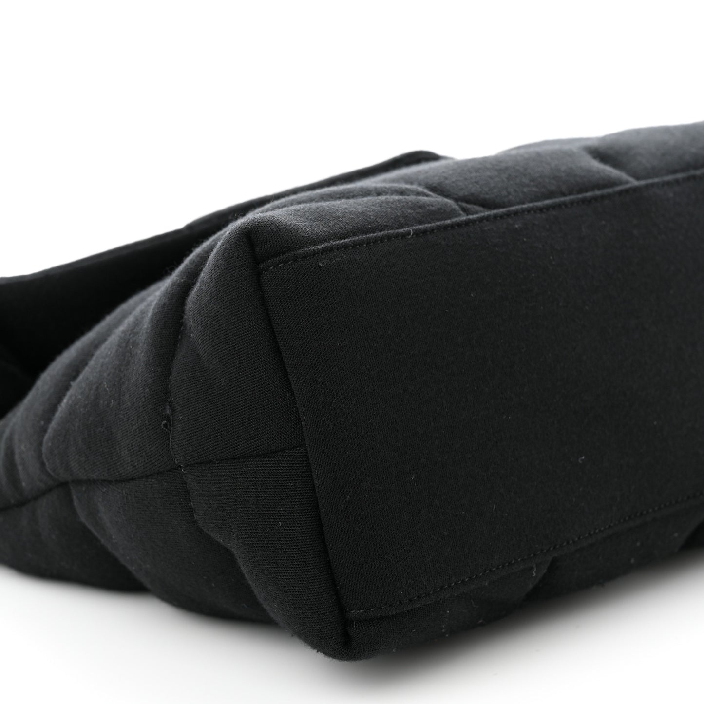 Wool Jersey Quilted Medium Loulou Puffer Monogram Chain Black