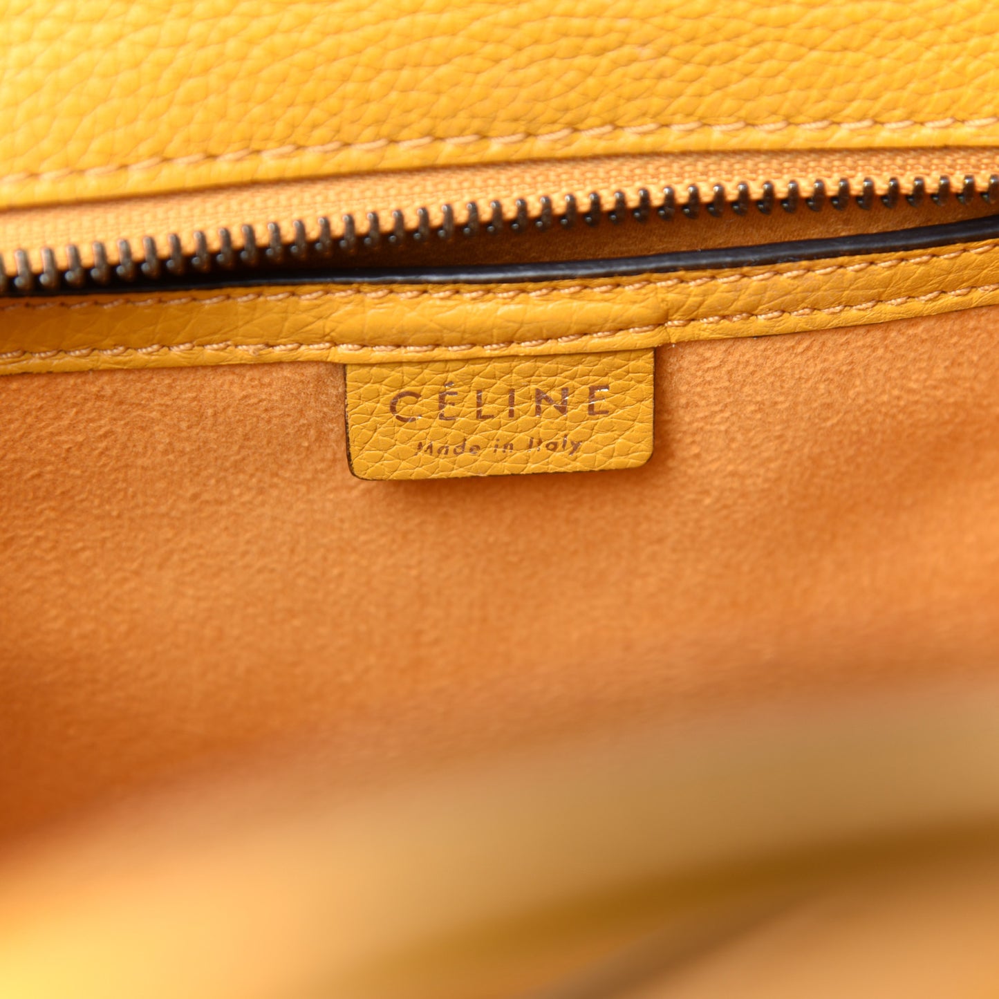 Drummed Calfskin Nano Luggage Ocre