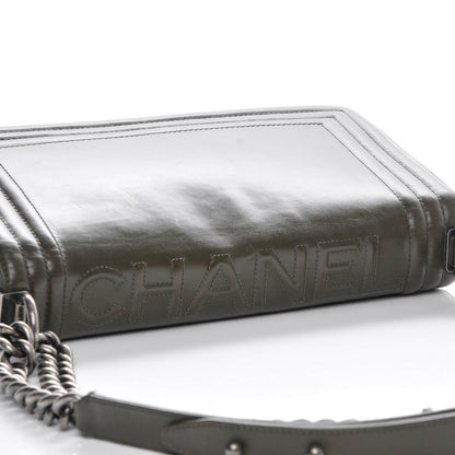 Chanel Glazed Calfskin Medium Boy Flap Dark Green 5 of 8