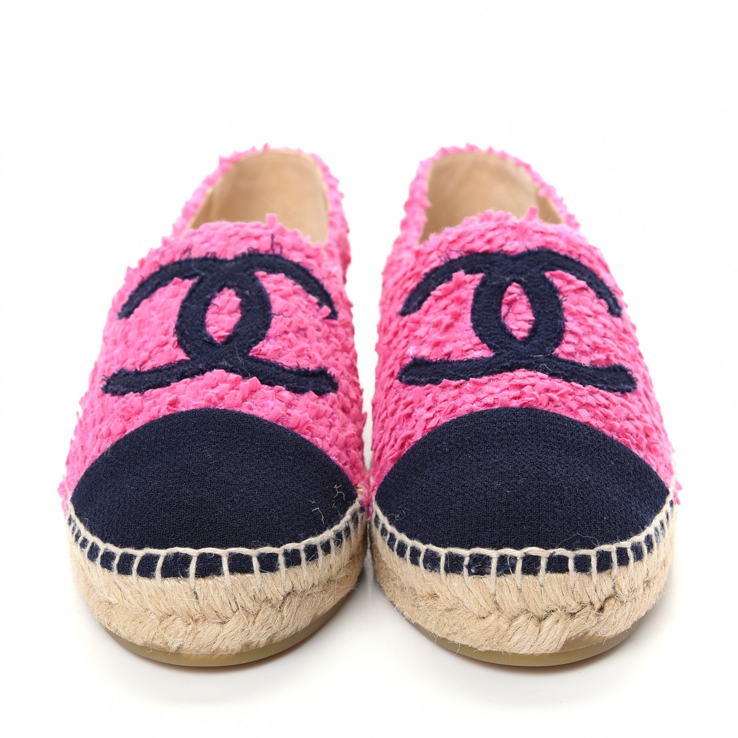 Chanel Tweed CC Espadrilles 41 Dark Pink Navy 2 of 11