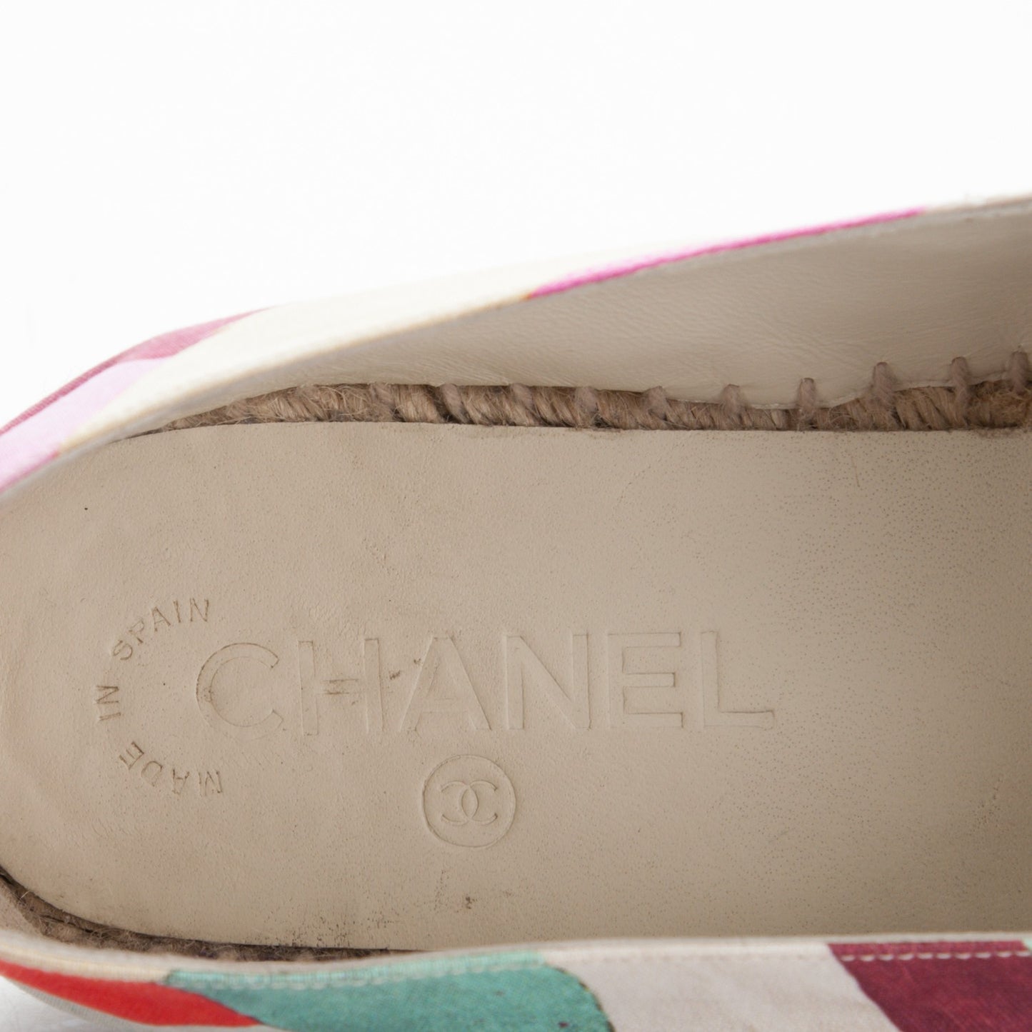 Fabric Striped Patent CC Espadrilles 40 Multicolor Black