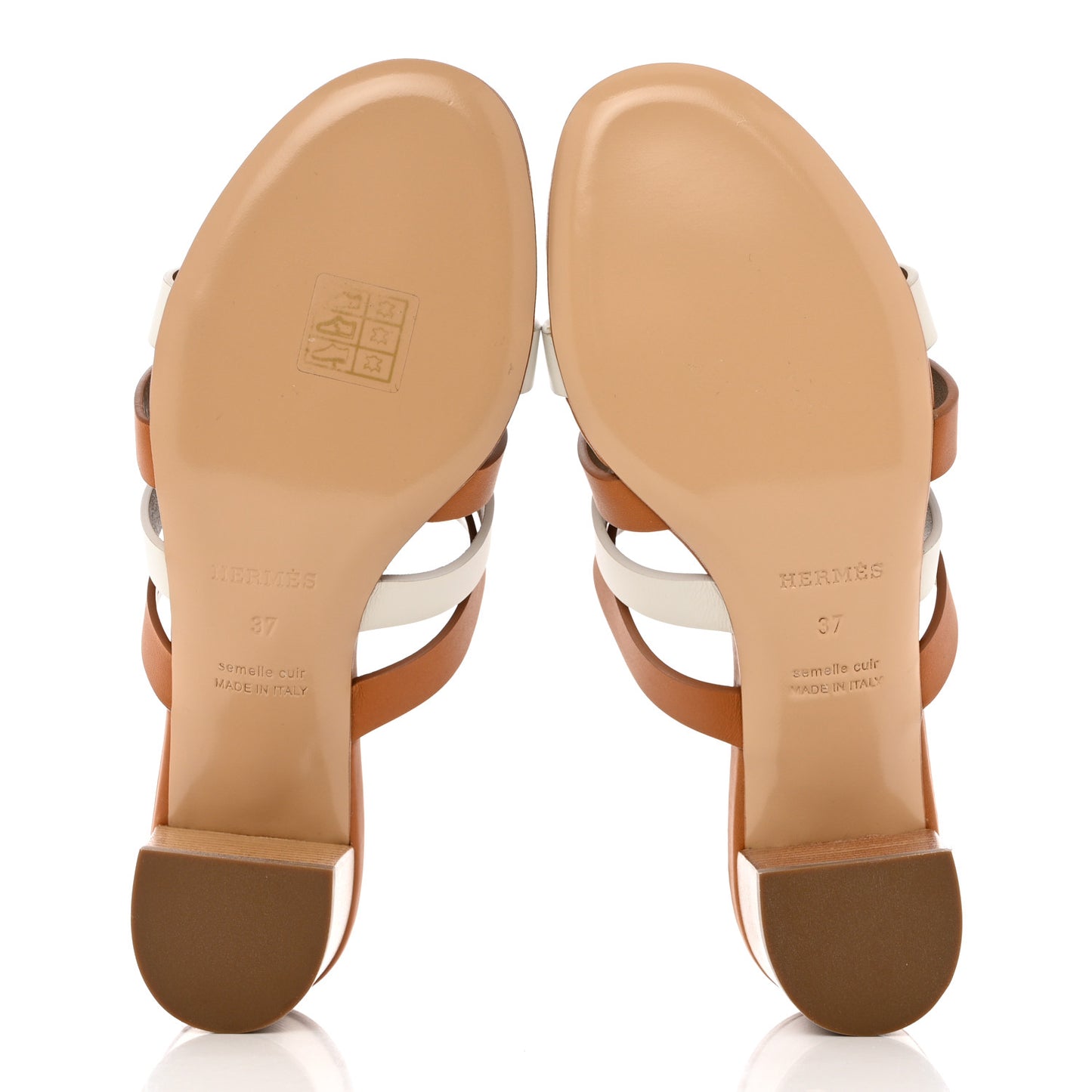 Calfskin Amica Sandals 37 White Naturel