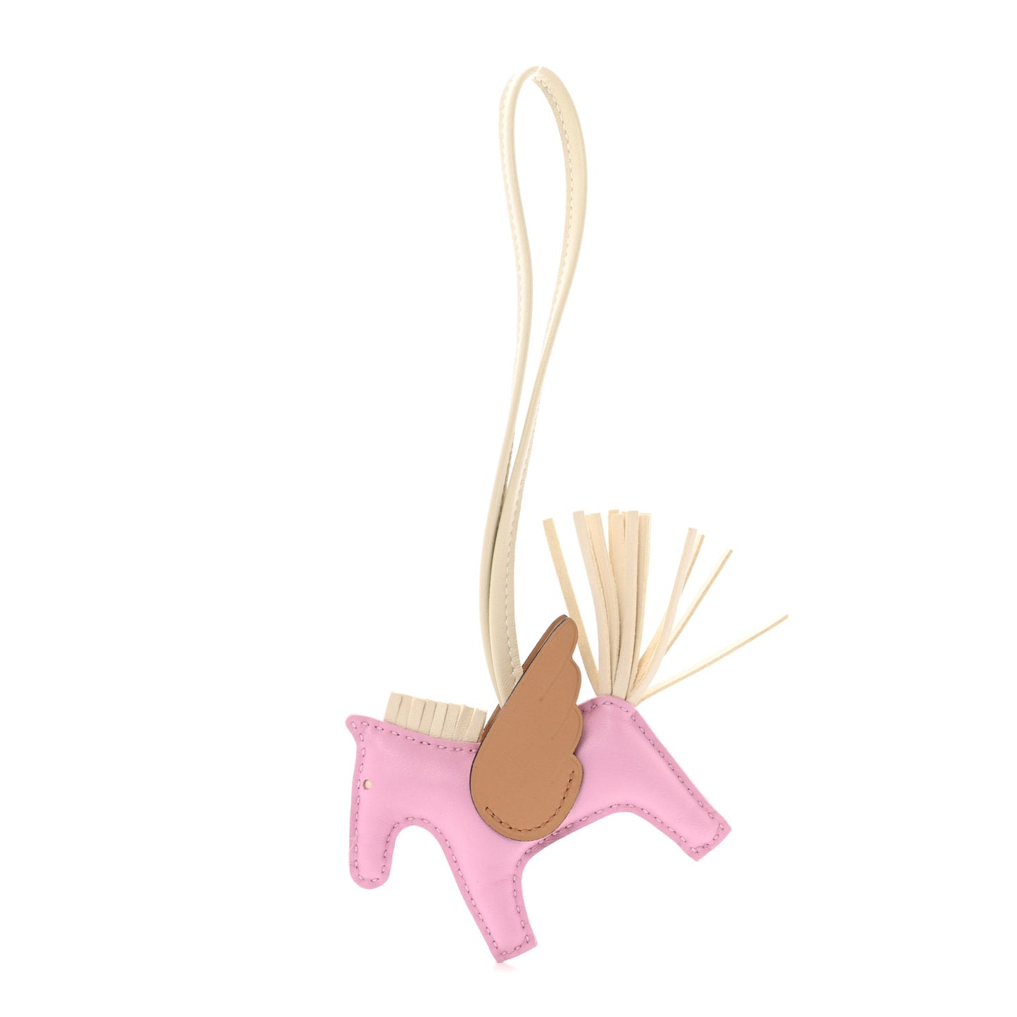 Milo Lambskin Grigri Rodeo Pegase Horse Bag Charm PM Mauve Sylvestre Craie Chai