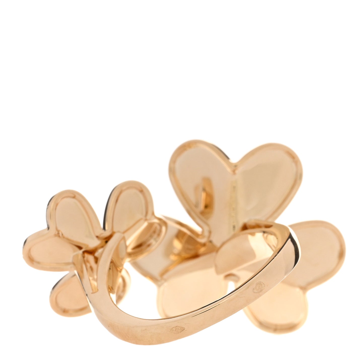 18K Yellow Gold Diamond Frivole Between The Finger Ring 50 5.25