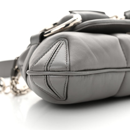 Gucci Nappa Vertical Matelasse Small Maxi Horsebit Chain Shoulder Bag Gray 9 of 12