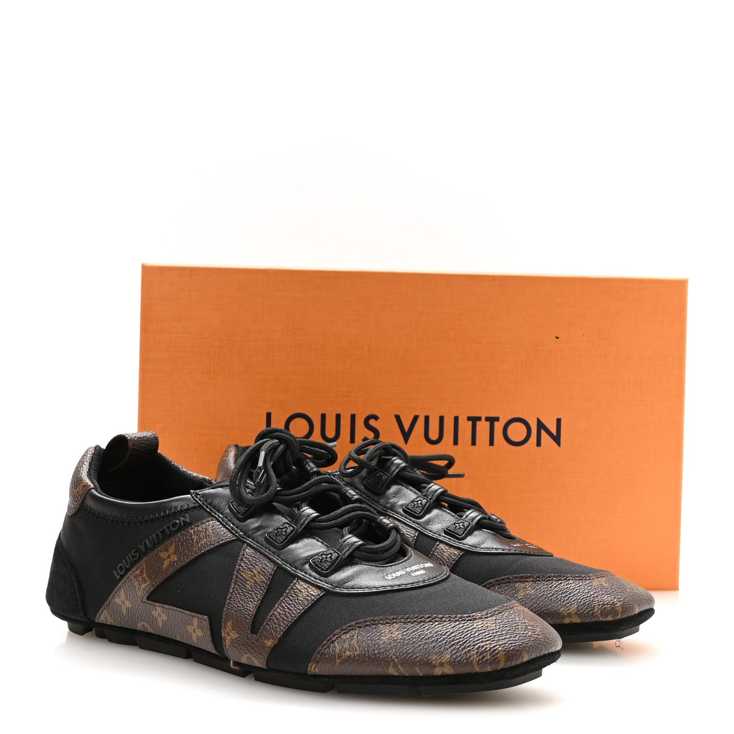 Monogram Calfskin Womens LV Sneakerina 40 Black