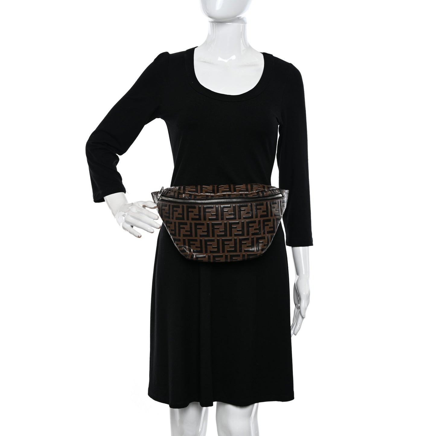 Vitello Century Bi-Color FF 1974 Embossed Belt Bag Maya Black