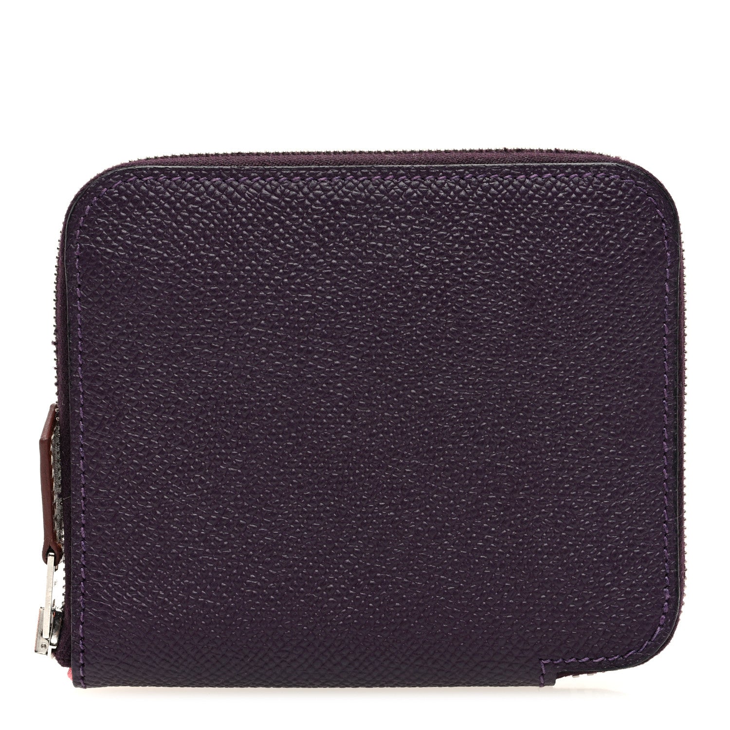 Hermes Epsom Silk'In Compact Wallet Raisin 1 of 8