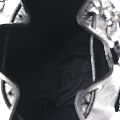 Off-White Calfskin Dumbo B Chain Pocket Bucket Bag Black 5 of 9